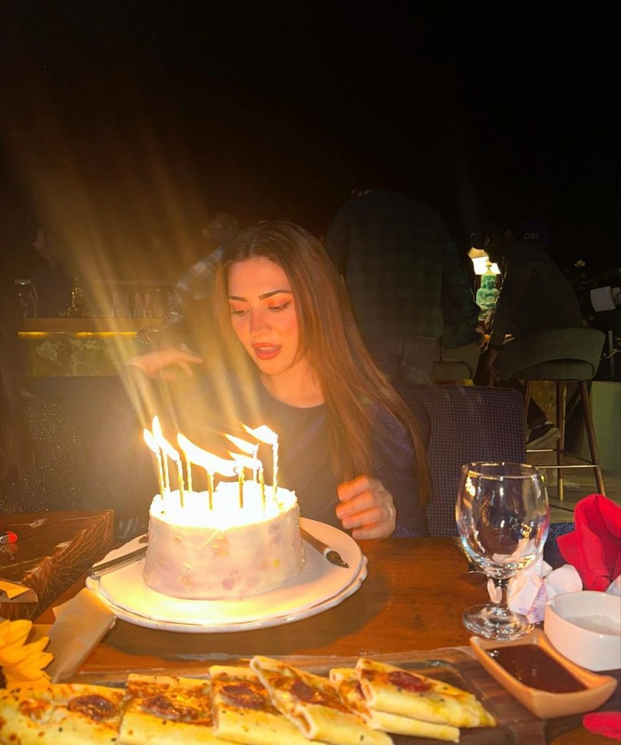 Celebrating Naimal Khawar's Birthday with Her Husband
